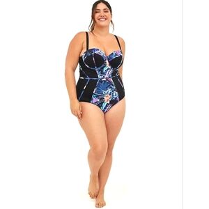 Torrid Underwire Slim Fix Swim One Piece - Tropical Size 1 DD/DDD NWOT